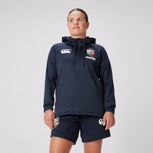 WOMENS BRITISH & IRISH LIONS 1/4 ZIP HOODY NAVY - 14