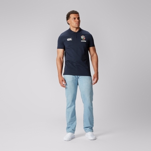 MENS BRITISH & IRISH LIONS CCC PIQUE POLO BLUE