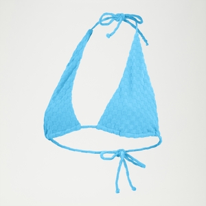 FLU3NTE Terry Triangle Bikini Top Blue