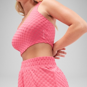 Pinkes FLU3NTE Terry Cropped-Top