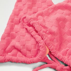 Pinkes FLU3NTE Terry Triange Bikinioberteil