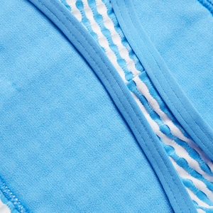 Blaues FLU3NTE Wickel-Cropped-Top mit Vichy-Karos