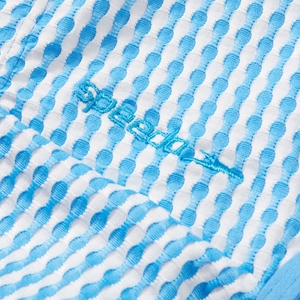 Blaues FLU3NTE Wickel-Cropped-Top mit Vichy-Karos