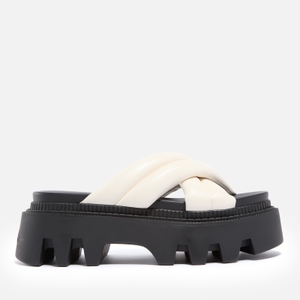 Flora Cross Quilted Faux Leather Sandals
