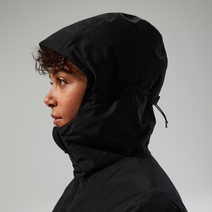 Isolierte wasserdichte Deluge Pro 3.0 Damen-Jacke - Schwarz