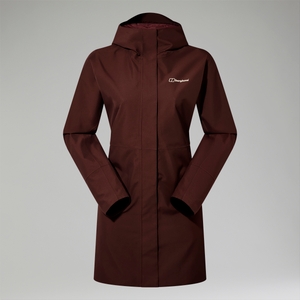Women's Omeara Long Waterproof Jacket - Brown