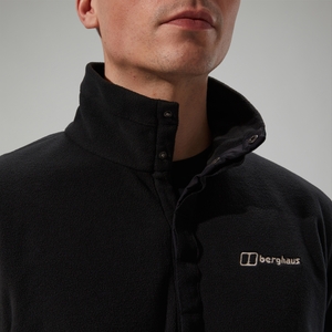 Snap-Fleece Felltop Herren-Pullover - Schwarz