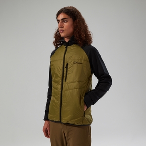 Trawden Hybrid-Kapuzenjacke für Herren - Grün/Schwarz