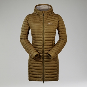 Nula Lange Micro Jacket für Damen - Grün