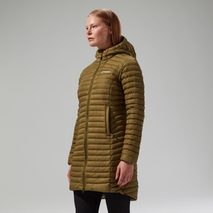 Nula Lange Micro Jacket für Damen - Grün