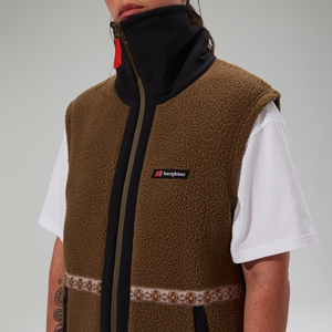 Fleece-Gilet Rhynie Aztec Unisex-Jacke - Braun/Schwarz