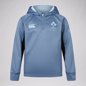 JUNIOR UNISEX IRELAND OVERHEAD ZIP TRAINING HOODY BLUE - AGE 14