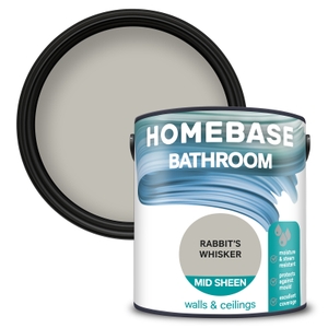 Homebase Bathroom Mid Sheen Paint Rabbit's Whisker - 2.5L