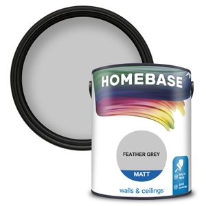 Homebase Matt Emulsion Paint Feather Grey - 5L