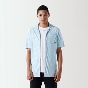 Embossed Towelling Shirt - Ice Blue