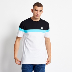 Triple Panel T-Shirt - White / Black / Capri Blue