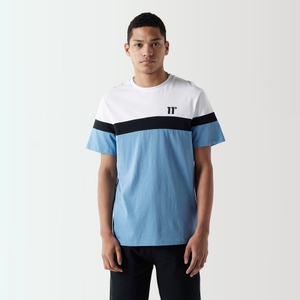 Triple Panel T-Shirt - Shadow Blue / White / Black