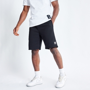 Panel Sweat Shorts - Black / White