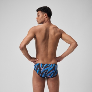 Men's Printed One Brief Blue/Black