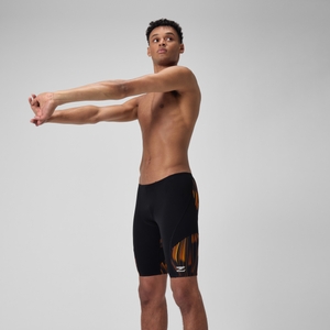 Cuissard de natation Space Train pour hommes, orange/noir