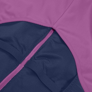 Damen L/S Badeanzug mit Reißverschluss im Farbblock-Design Blau