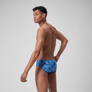 Caleçon boxeur ajusté boxeur ajusté à motif imprimé pour hommes, bleu