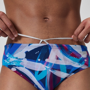Men's Printed One Brief Blue