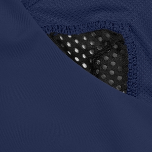 Damen Einfarbiges hochgeschlossenes Top mit Mesh Blau