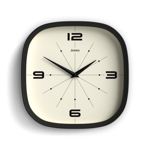 Jones Pulsar Wall Clock - 25cm - Black