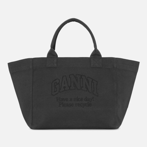 ★Ganni★ XXL Denim Shopper Bag Dark Navy A6278642 A6278642F Dark Navy Oversized Canvas Tote Bag - MINE by sandy