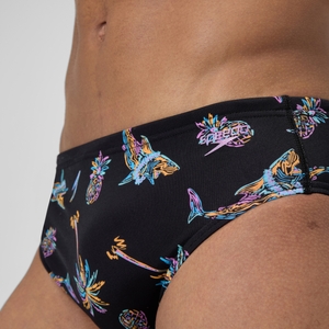 Men's Printed One Brief Black