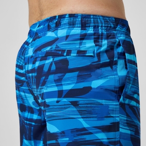 Maillot de bain à motif imprimé Rondo Edge 18 po pour hommes, bleu