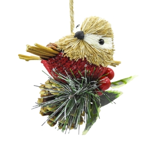 Bristle Robin Christmas Tree Decoration