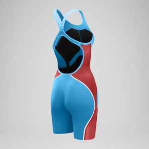 Fastskin LZR Pure Intent 2.0 Kneeskin mit offenem Rücken für Damen Blau/Rot