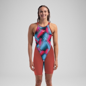 Combinaison partielle à dos ouvert - Fastskin LZR Pure Valor 2.0 pour Femmes Bleu/Rouge