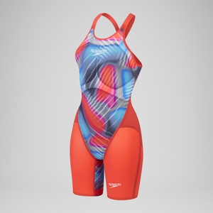 Combinaison partielle à dos ouvert - Fastskin LZR Pure Valor 2.0 pour Femmes Bleu/Rouge