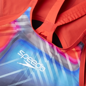Combinaison partielle à dos ouvert - Fastskin LZR Pure Valor 2.0 pour Femmes Bleu/Rouge