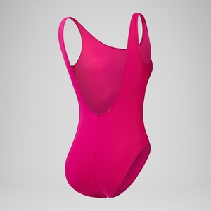 Women's Logo Deep U Back Swimsuit Purple