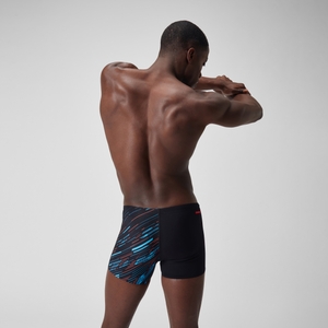 Short de bain Aquashort Hyperboom coupe en V pour Hommes Noir/Bleu picton/Rouge sirène