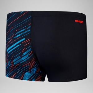 Short de bain Aquashort Hyperboom coupe en V pour Hommes Noir/Bleu picton/Rouge sirène