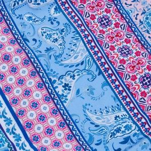 Maillot de bain ajouré à imprimé pour Femmes Bleu De Sèvres/Magenta Brume