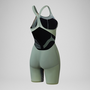 Damen Fastskin LZR Pure Valor 2.0 Kneeskin mit offenem Rücken Grün/Orange