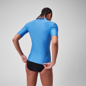 T-shirt rashguard à manches courtes pour Femmes Bleu de Sèvres