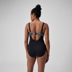 Damen OpusGem DD+ Shaping-Badeanzug mit Print Schwarz/Grau