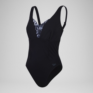 Damen OpusGem DD+ Shaping-Badeanzug mit Print Schwarz/Grau