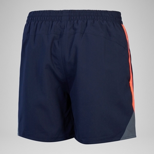Herren Hyperboom Badeshorts mit Passe, 16 Zoll Marineblau/Rot