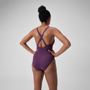 Damen Crossback Shaping-Badeanzug Lila