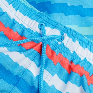 Herren Freizeit-Badeshorts mit Print, 14 Zoll Blau