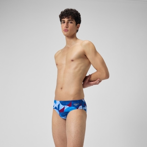Slip de bain Hommes 8 cm Allover Digital pour Hommes Bleu/Violet