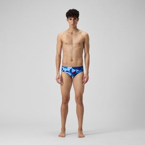Slip de bain Hommes 8 cm Allover Digital pour Hommes Bleu/Violet